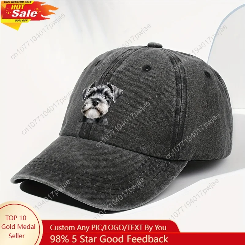 

[1 Polyester Cap] Lightweight Polyester Baseball Cap, 1, Adjustable, Unisex, Snowy Owl Animal Print, Washed, Vintage, for Men, W