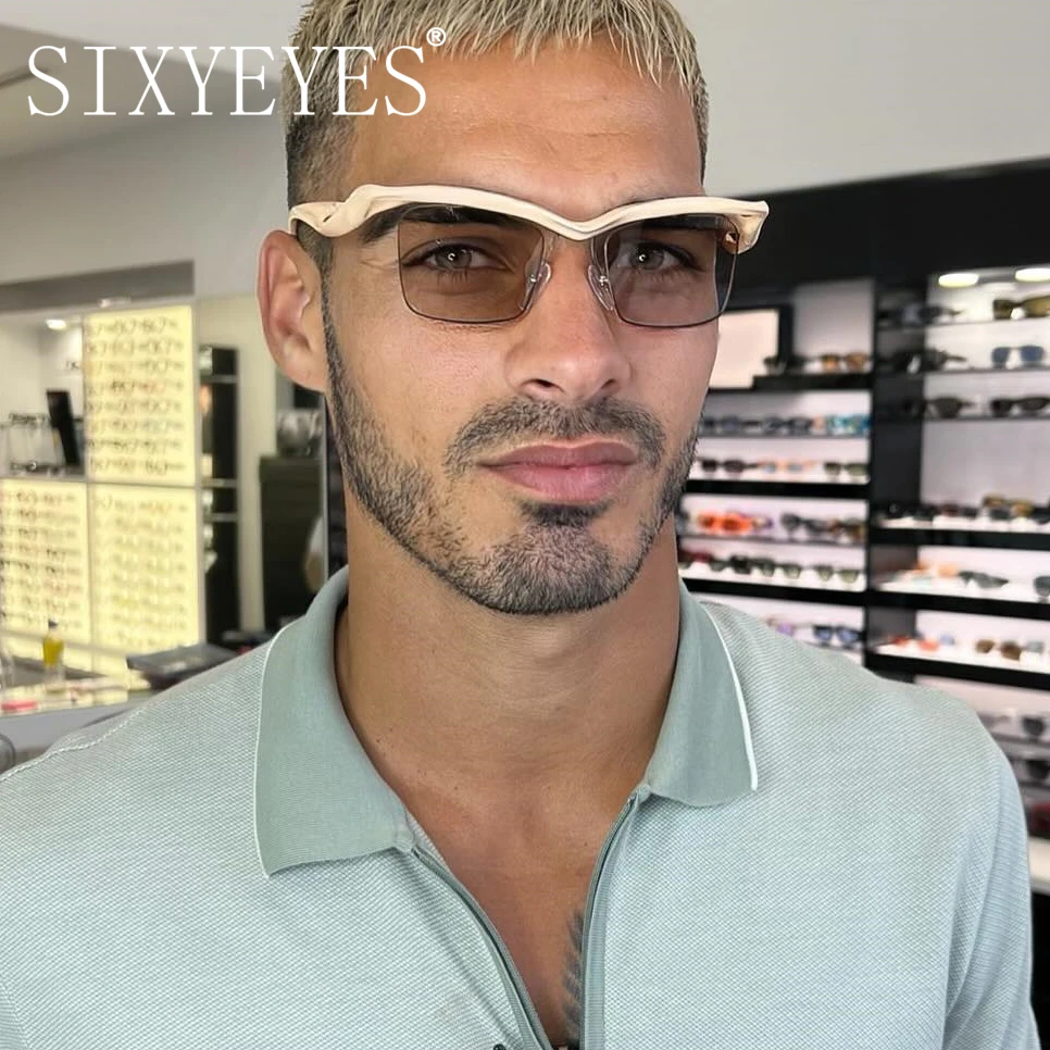 

2024 Fashion Square Frameless Sunglasses for Men Women UV400 Cool Punk Sun Glasses Lunettes De Luxe Photography Sunshade Eyewear