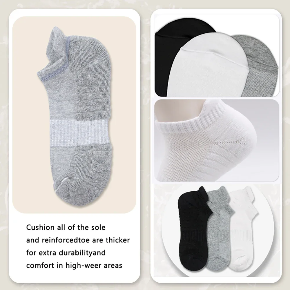 Running Ankle Socks 1 Pairs - Circulation Arch Support Plantar ，Running 、 Athletic Running 、Low Cut Cushioned Anti-Blister