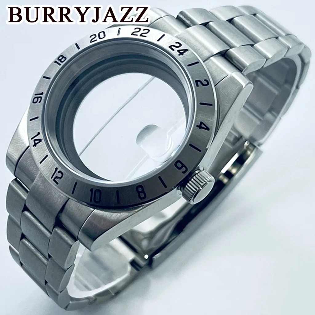 

39mm Stainless Steel GMT Watch Case With Sapphire Glass For NH34 NH35 NH36 NH70 NH72 ETA2824 PT5000 Models - Glide Lock Clasp