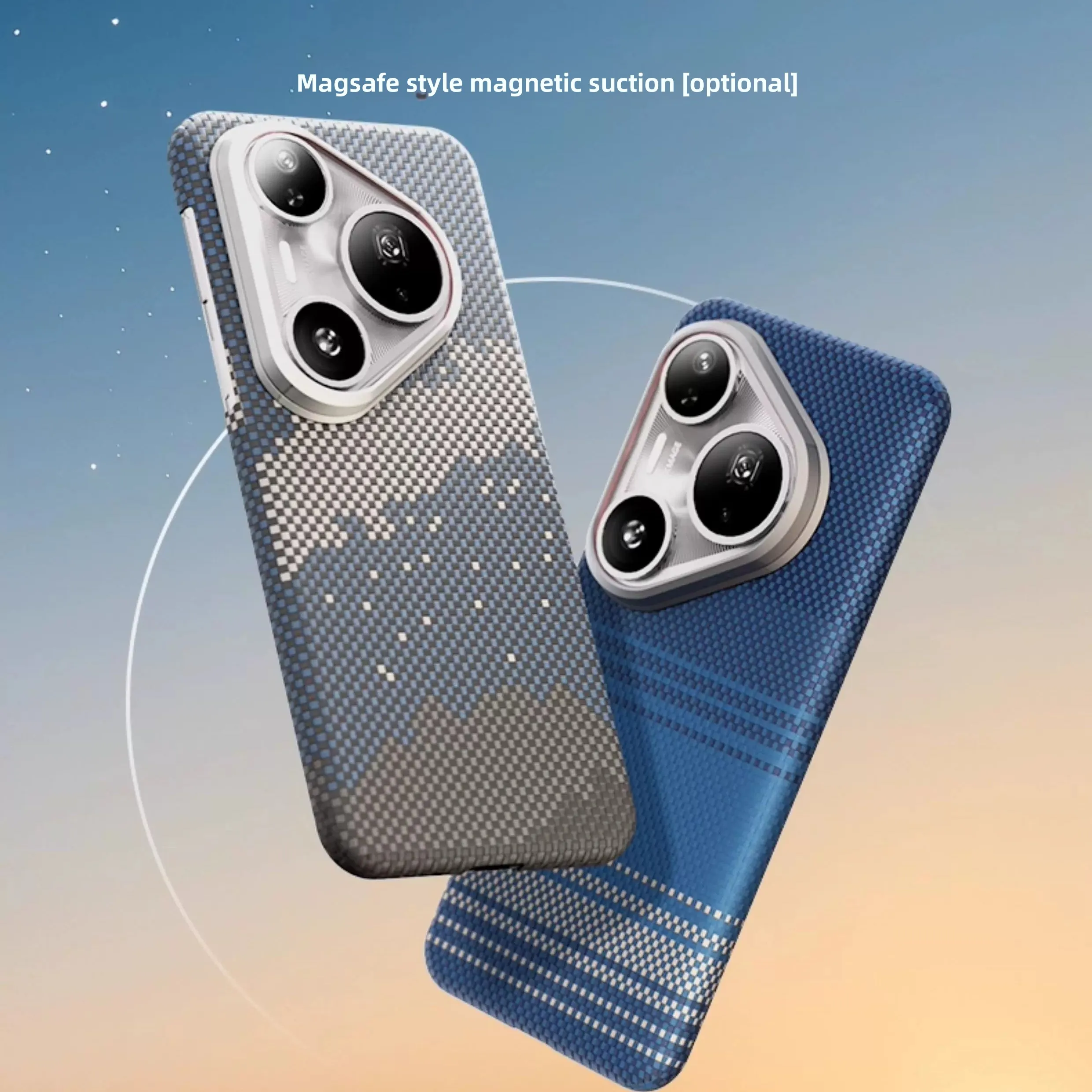 Etui karbonowe do Huawei Pura 90 Pro Max/Pura 90 Pro/Pura 90, tkanina z włókna aramidowego Kevlar 600D 1500D, cienka, twarda obudowa, magnetyczna, czarna.