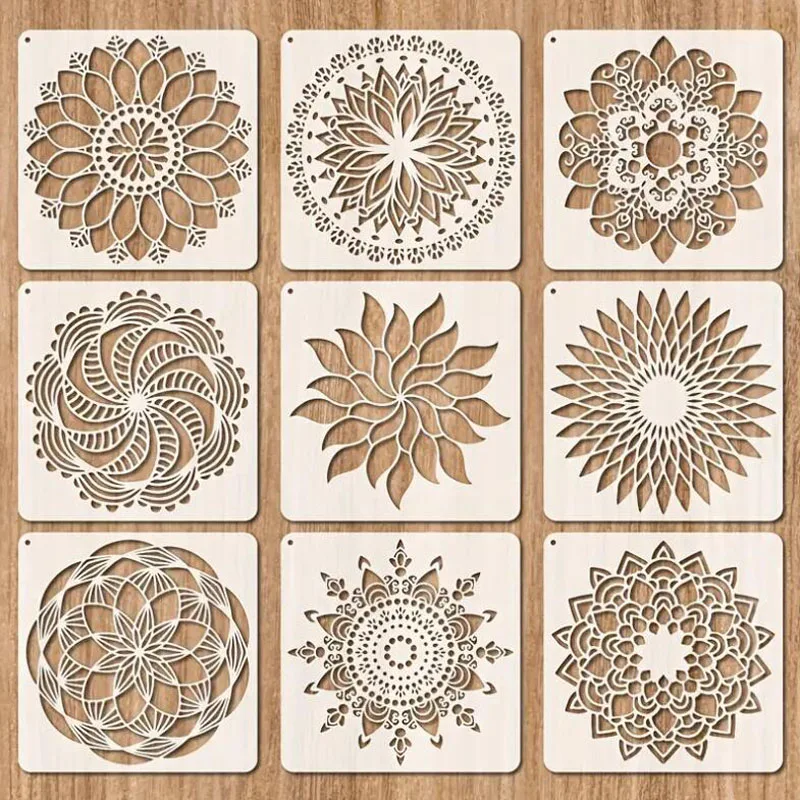 30.5*30.5cm PET Mandala Stencils DIY Walls Painting Scrapbook Diary Coloring Embossing Album Decoration Journal Crafts Template