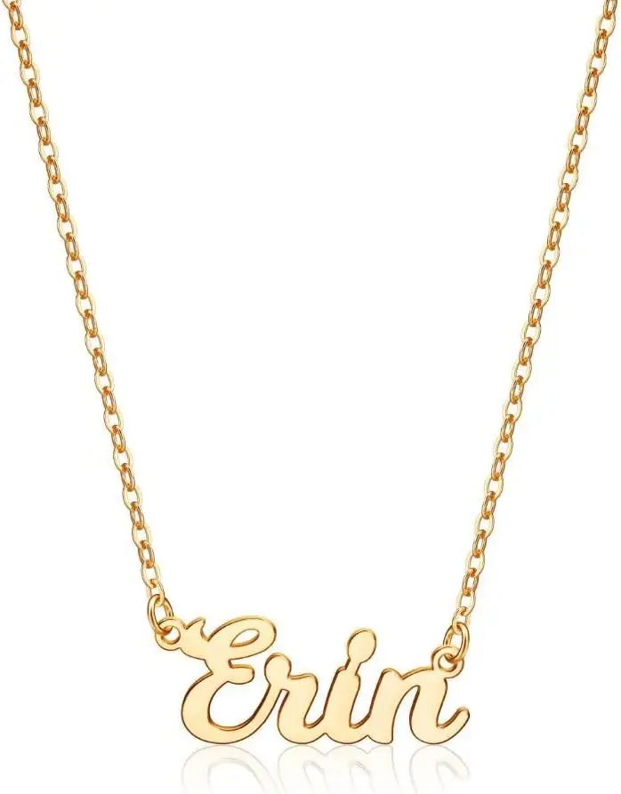 

Персонализированное именное ожерелье Ursteel, позолоченное 14-каратным золотом, изящное именное колье-жетон, ювелирное украшение с именем на заказ