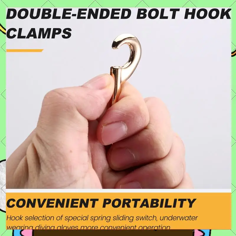 

10Pcs 65Mm Scuba Diving Double End Bolt Snap Hook Clips Zinc Alloy Quick Draw Link Carabiner B-Shape Spring Hook-BAAQ