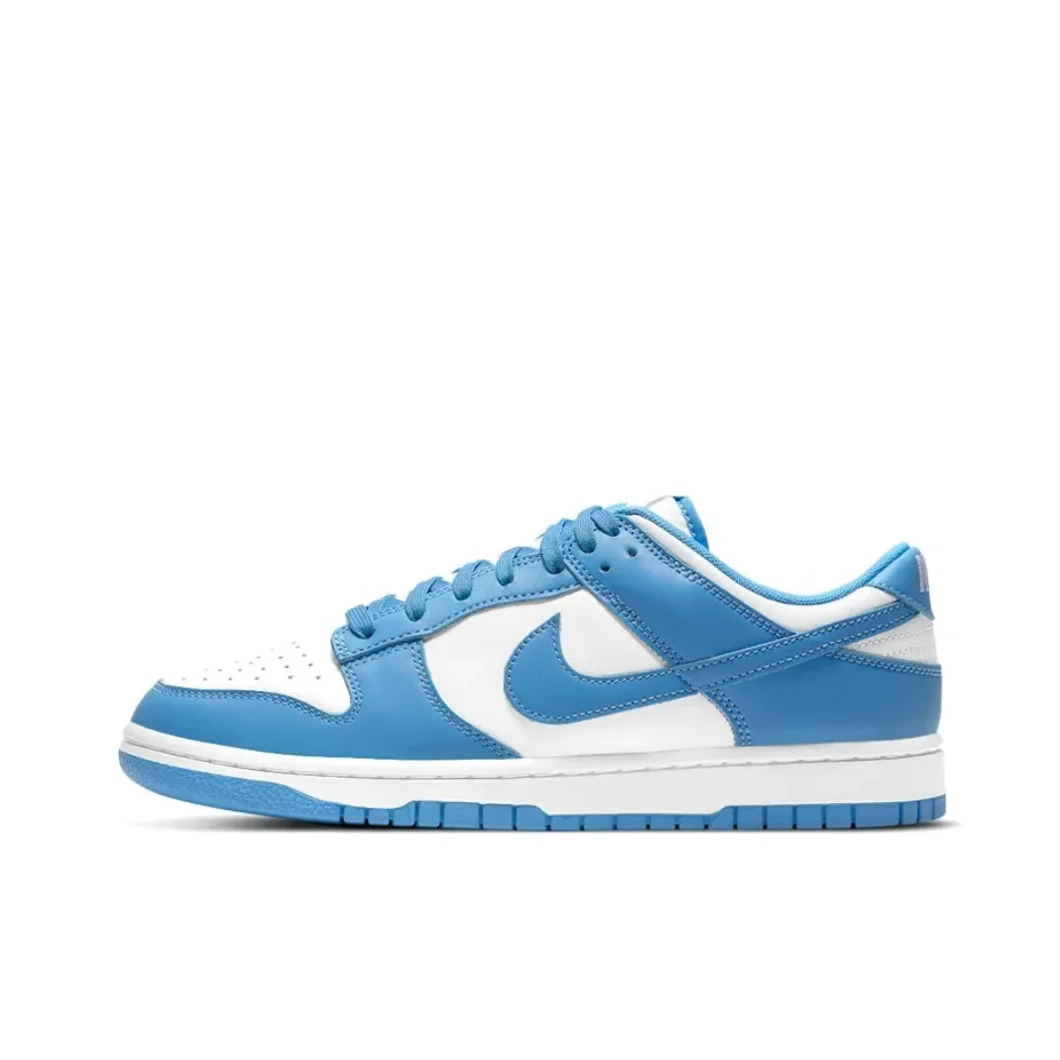 NIKE Original DUNK LOW Men's and women's same board shoes Non slip wear resistant casual shoes blue-white