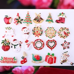 1pc Europe and the United States Christmas Brooch Christmas Tree Santa Claus Brooch Boots Snowman Sleigh Bells Corsage ASLSAW