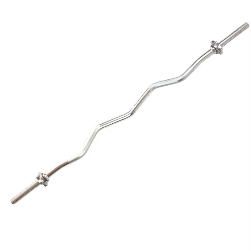 Threaded Design Steel EZ Curl Barbell Solid Easy Curl Bar