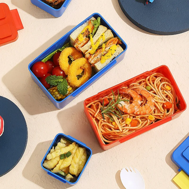 Scatola da pranzo modulare per bambini, Bento Box, scatola da Picnic per la scuola, contenitore per alimenti da tavola, Set per microonde per