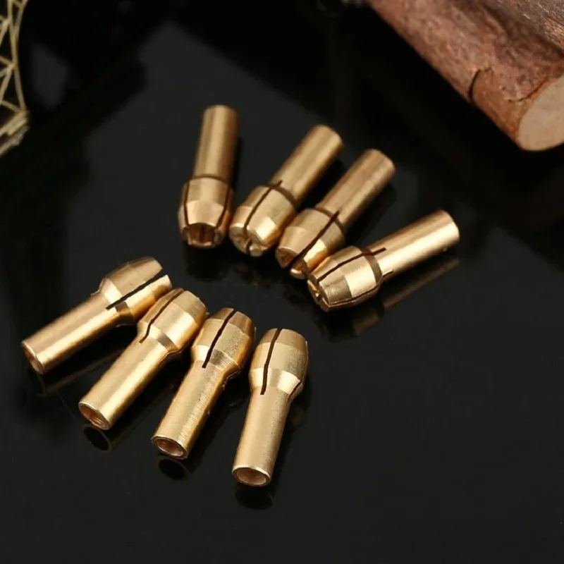 High Hardness Brass Collet Drill Chuck Adapter 8Pcs Included 1mm/1.6mm/2.3mm/3.2mm for Dremel Rotary Tool 1/25\