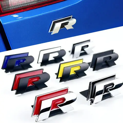 3D Metal Car Front Grille Emblem Trunk Sticker for Volkswagen VW New R Rline Badge GOLF JETTA MK4 Vento PASSAT Polo SR32 TOURAN