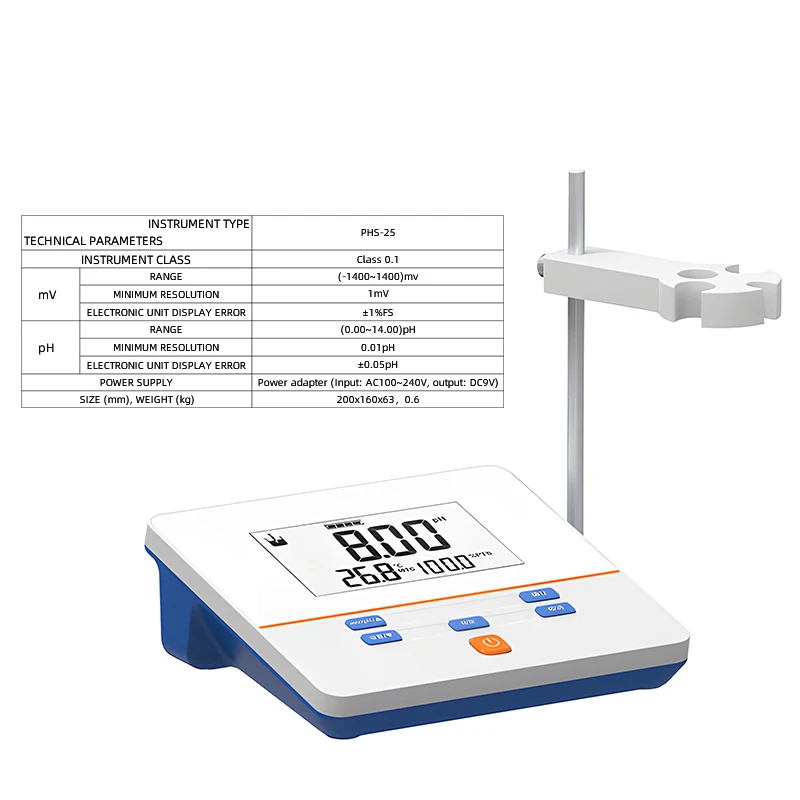 Laboratorium Digitale Desktop Phs 25 Ph Orp Ion Laboratorium Ph Meter Watertester