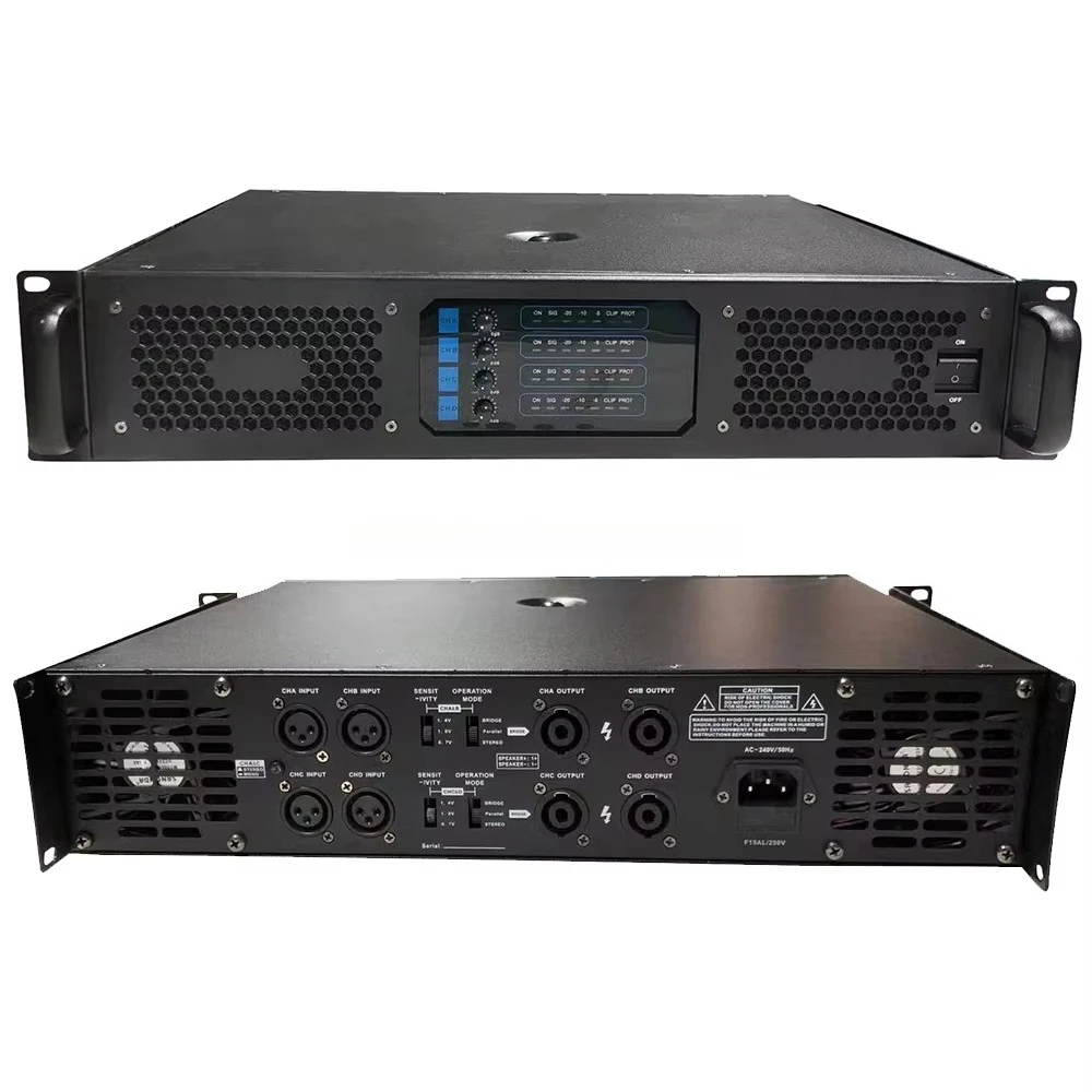 5pcs R7504 4 Channel Power Amplifier 8Ohm 4×800W, Pro Audio Amp for KTV Bar DJ