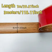 1 Roll 1m/3m PVC Wood Grain Floor Transition Strip, Self-adhesive Edge Decorative Strip, Modern Floor Threshold Divider 2