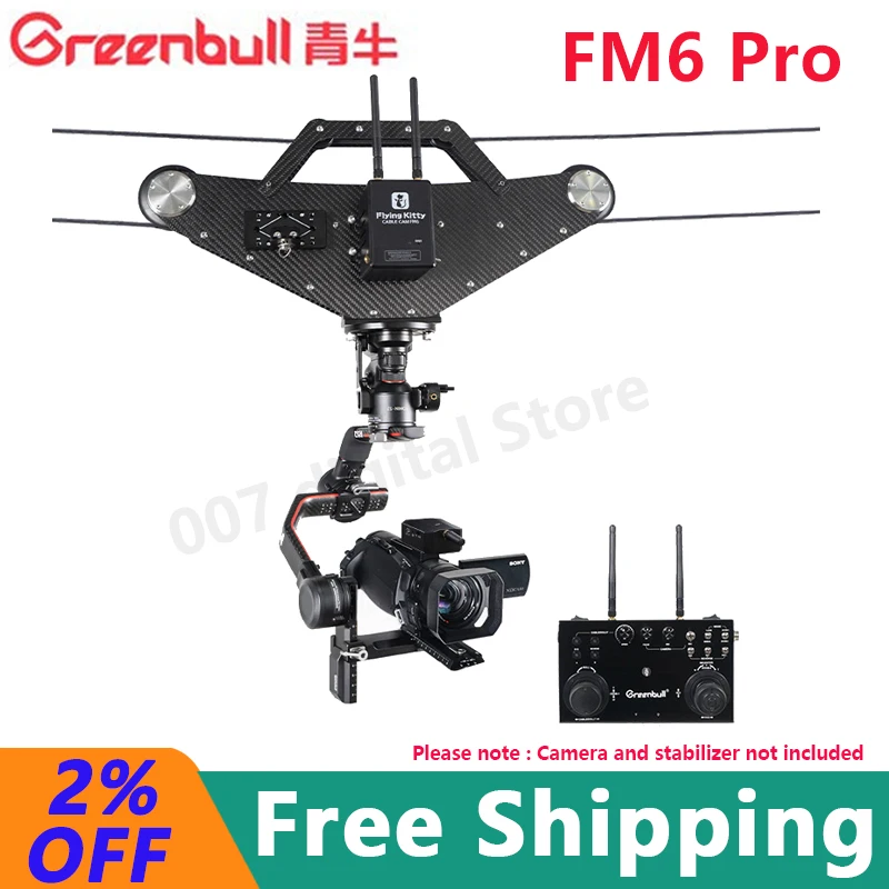 

GreenBull FM6 Pro FlyingKitty Cablecam Shooting System With Ronin RS2 Power Supply Base