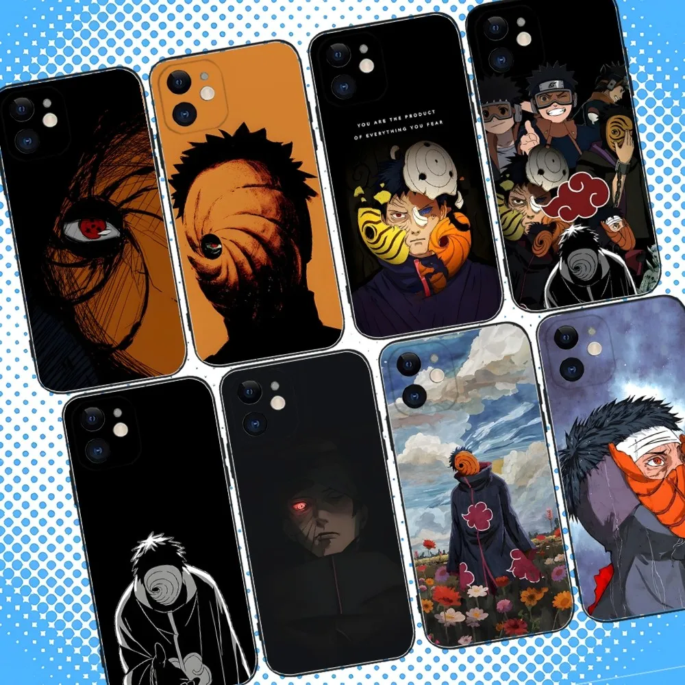 

U-UchihaS Anime O-Obito Phone Case For iPhone 16,15,14,13,12,11,Pro,Max,Plus,X,XS,XR,SE,8,7,Mini,Soft Silicone Black Case