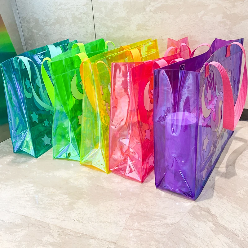 Clear Shoulder Bag For College Large Capacity with Handles Beauty Shoulder Bags For Woman Portable Shopping Handbag Women