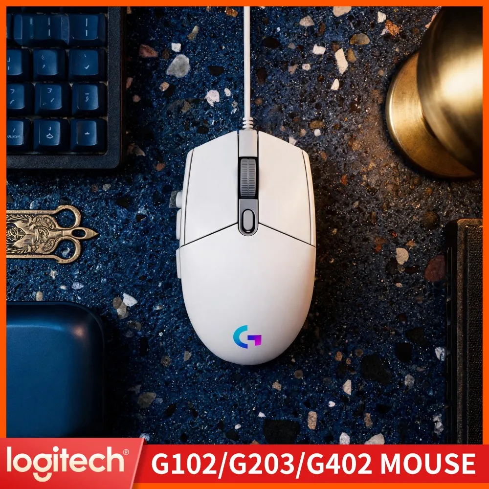Logitech G102 Wired Mouse,Curved Ergonomic Shell,Precision Sensor,Customizable RGB Effects For Work And Entertainment Gaming