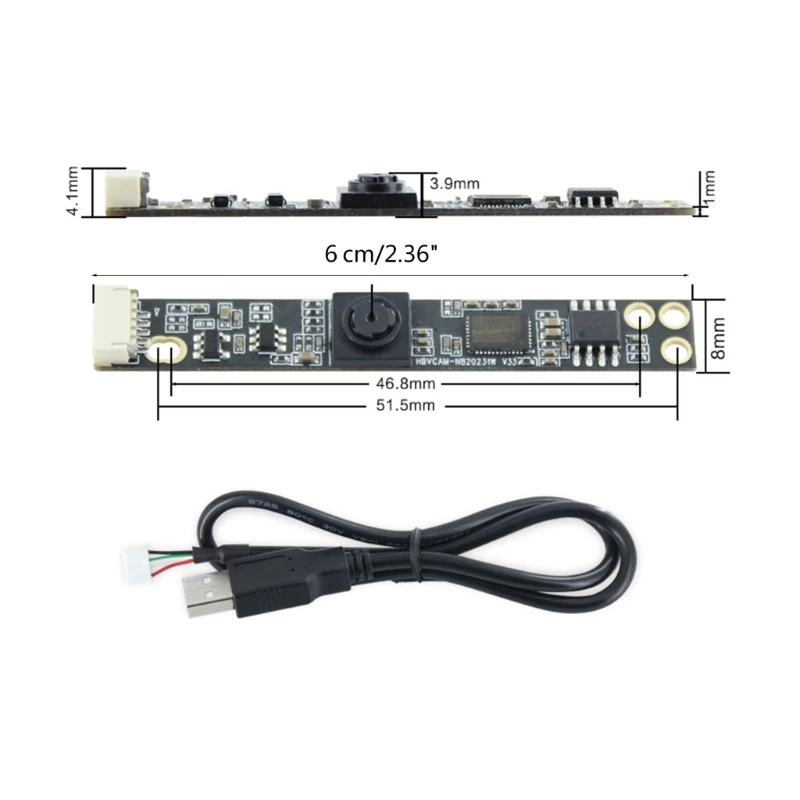 Moduł kamery USB Widok 66 stopni 1 Rozpoznawanie twarzy Płyta kamery internetowej Światłoczuły układ Moduł kamery OV9726