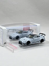 Cm model 1/64 Nissan GTR35RR LBWK Silhouette Combat Gray Alloy finished car model Collection gift