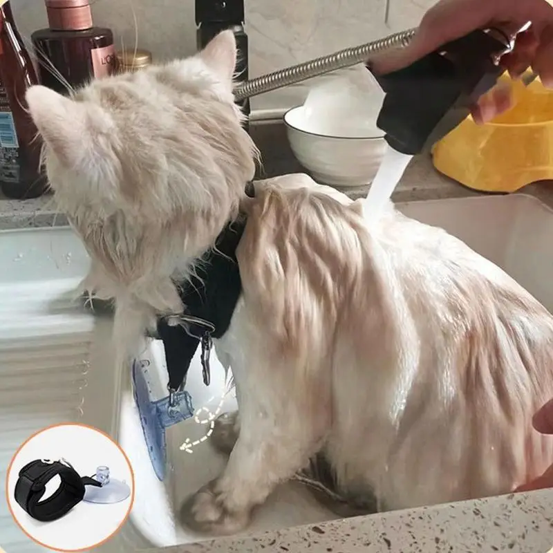 Suction Cup Hooks For Pet Tether Straps Leash Attaching Dog Bathing Restraint