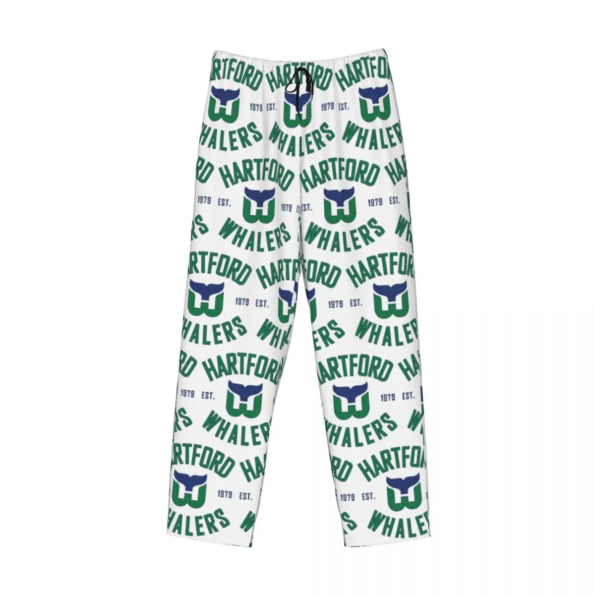 Custom Hartford Whalers CT Pajama Pants Men Sleepwear Sleep Lounge Bottoms with Pockets