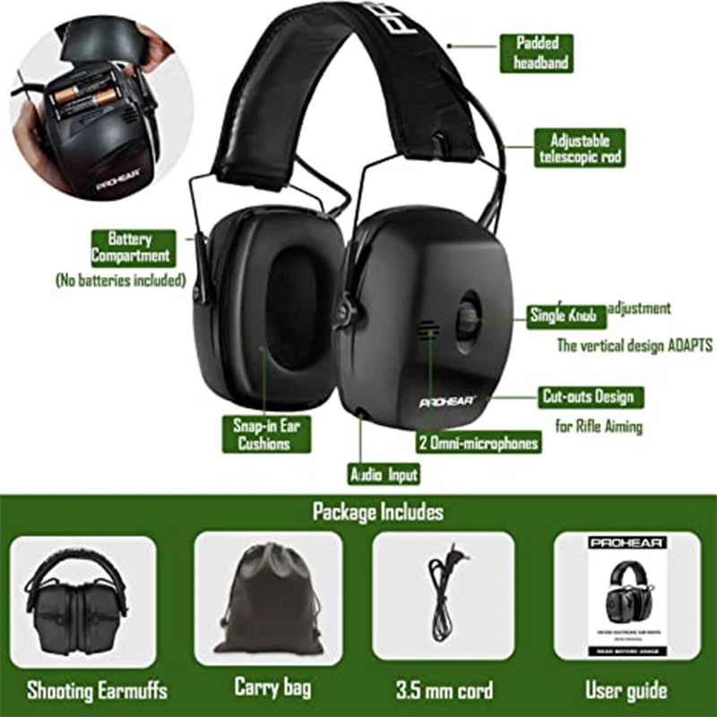 ZOHAN Tactical Electronic Shooting EarMuffs Military Headset Hunting Protection hearing Sound Amplification Earmuffs Upgrade