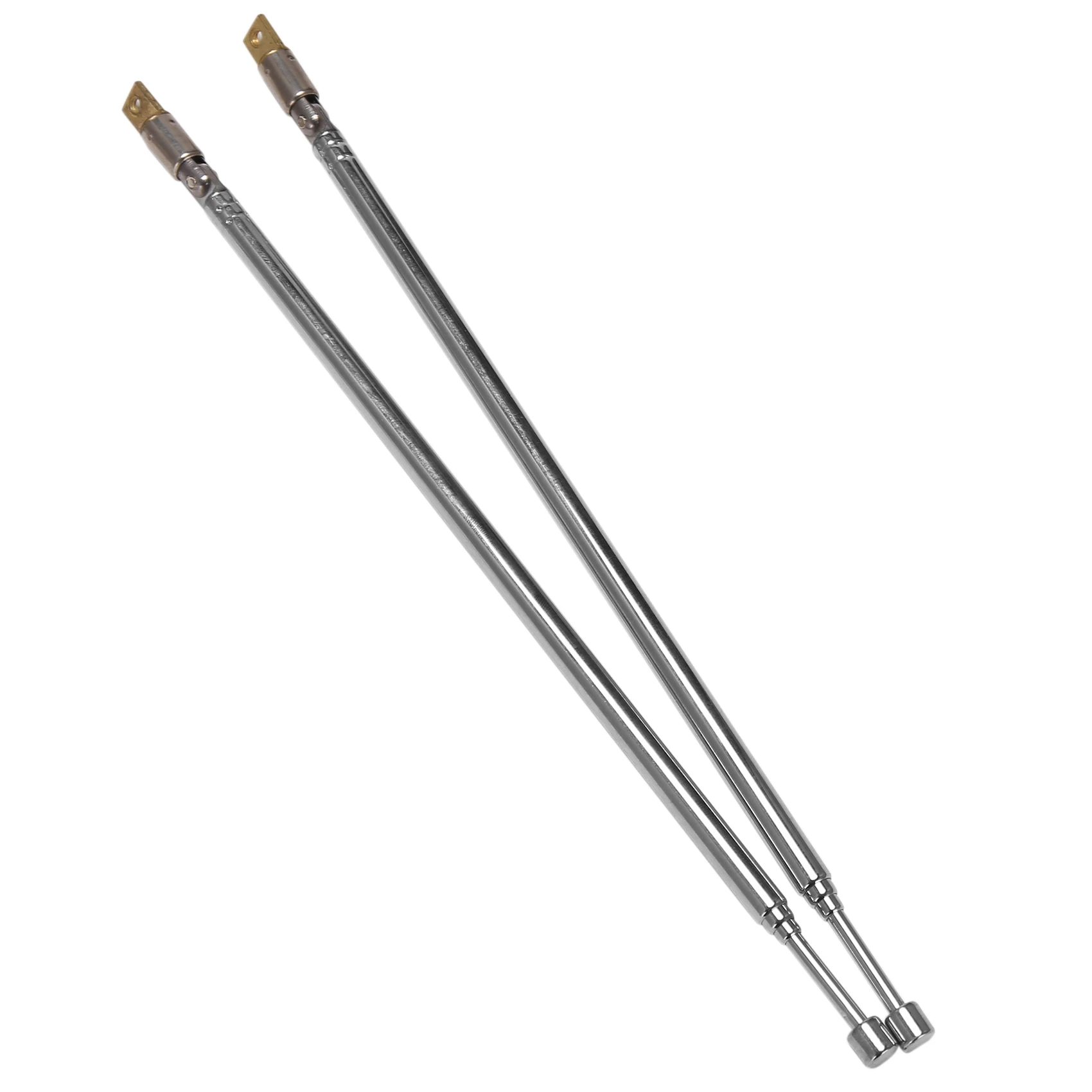 Pair 62.5cm 24.6" 4 Section Telescopic Stainless Steel AM FM Radio Universal Antenna