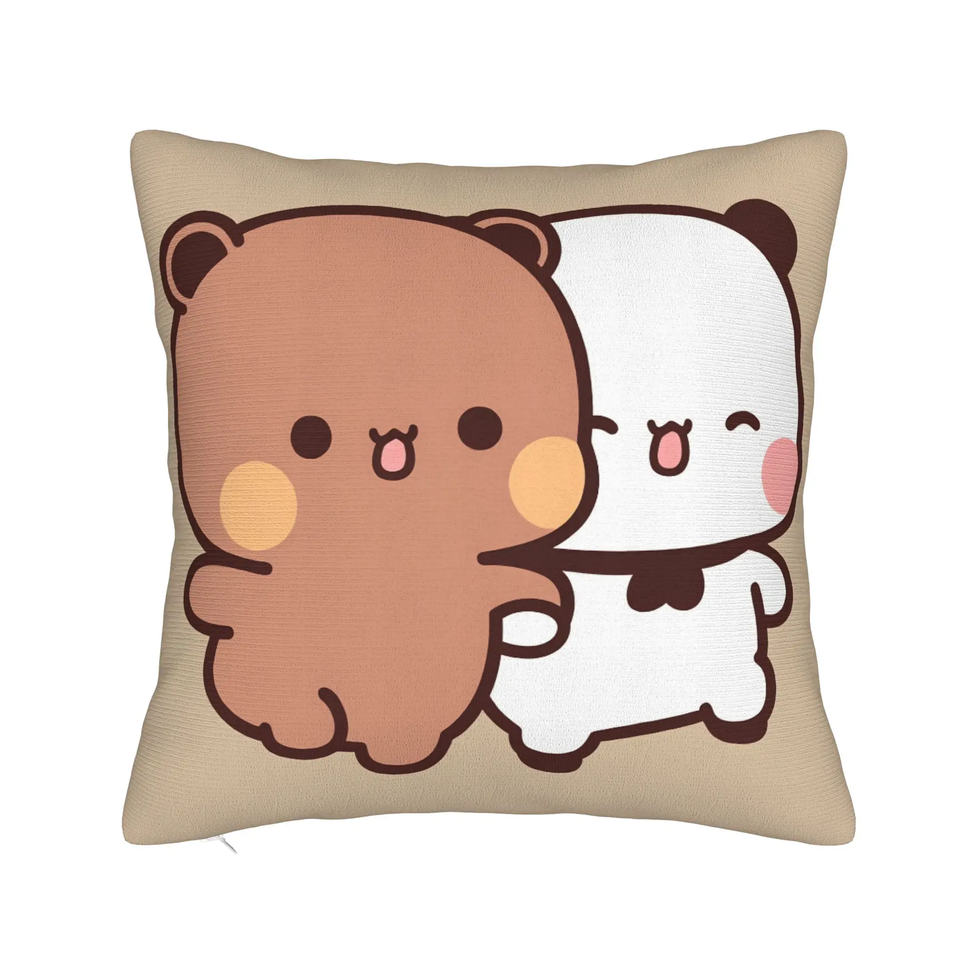 Bubu Dudu Couple Pandas Cartoon Pillow Case  Kawaii Pillow Cover Comfy Pillowcases For Sofa Home Decor