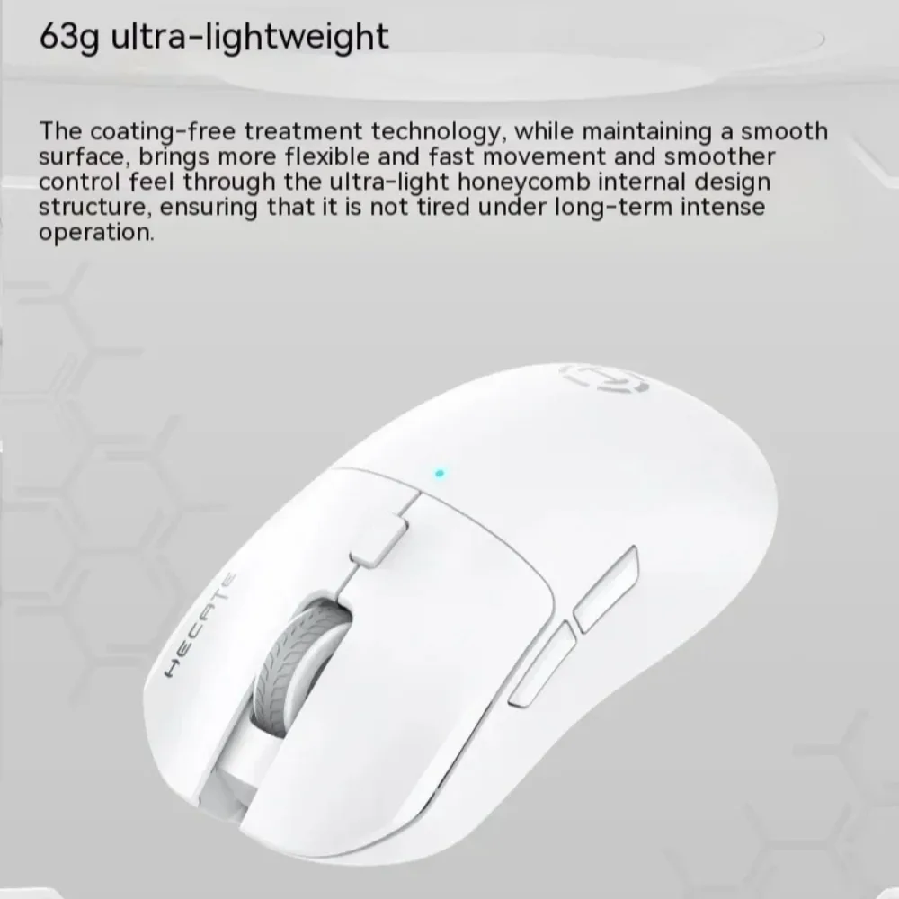 

Hecate G3m Pro Mouse Tri Mode Paw3395 Легкая беспроводная мышь на заказ Геймерские мыши с низкой задержкой Эргономика Игровые аксессуары Подарки