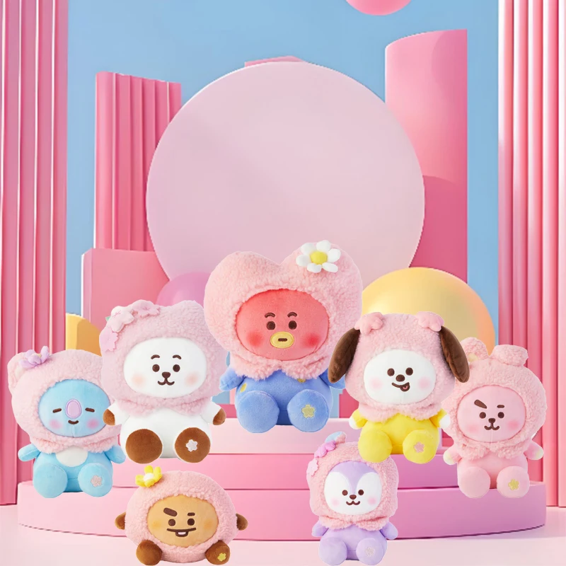 

Cute Cartoon Bt21 Sakura Series Plush Doll Toys Anime New Style Chimmy Shooky Cooky Home Plush Decorations Festival Gift