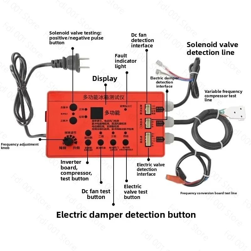 Refrigerator Multifunctional Variable Frequency Board Compressor Solenoid Valve Fan Air Door Electric Valve Tester Universal