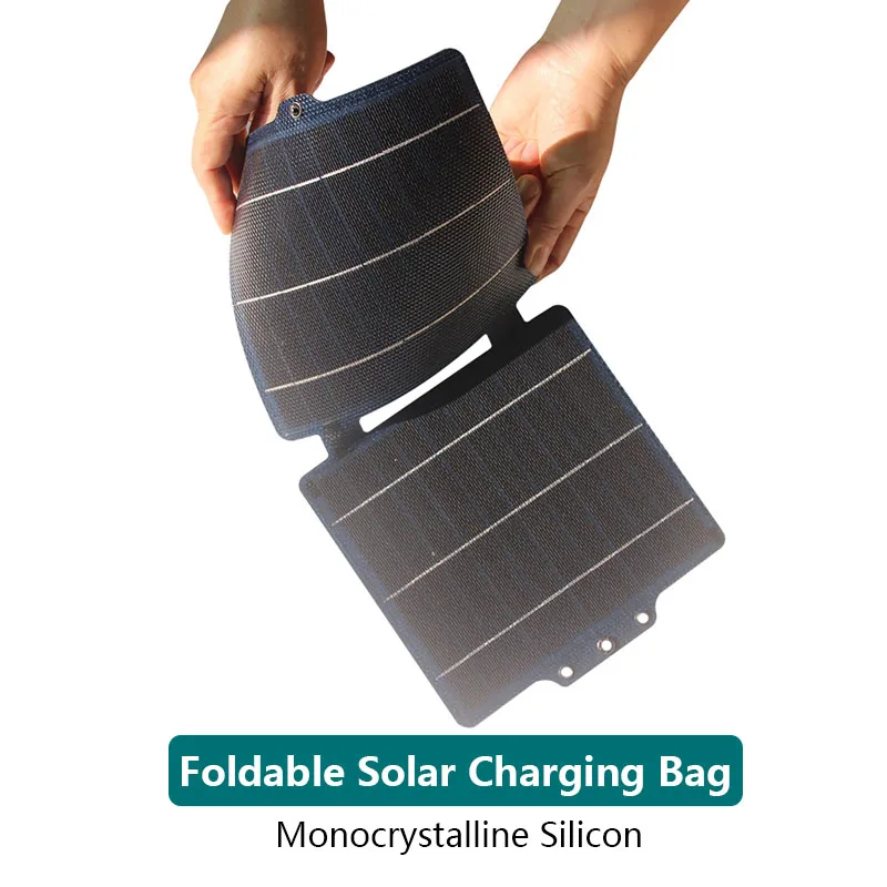 5V 10W ETFE Portable Foldable Solar Charging Panel USB/Type-C Output Foldable Solar Bag Fast Charging for Power Bank Phone
