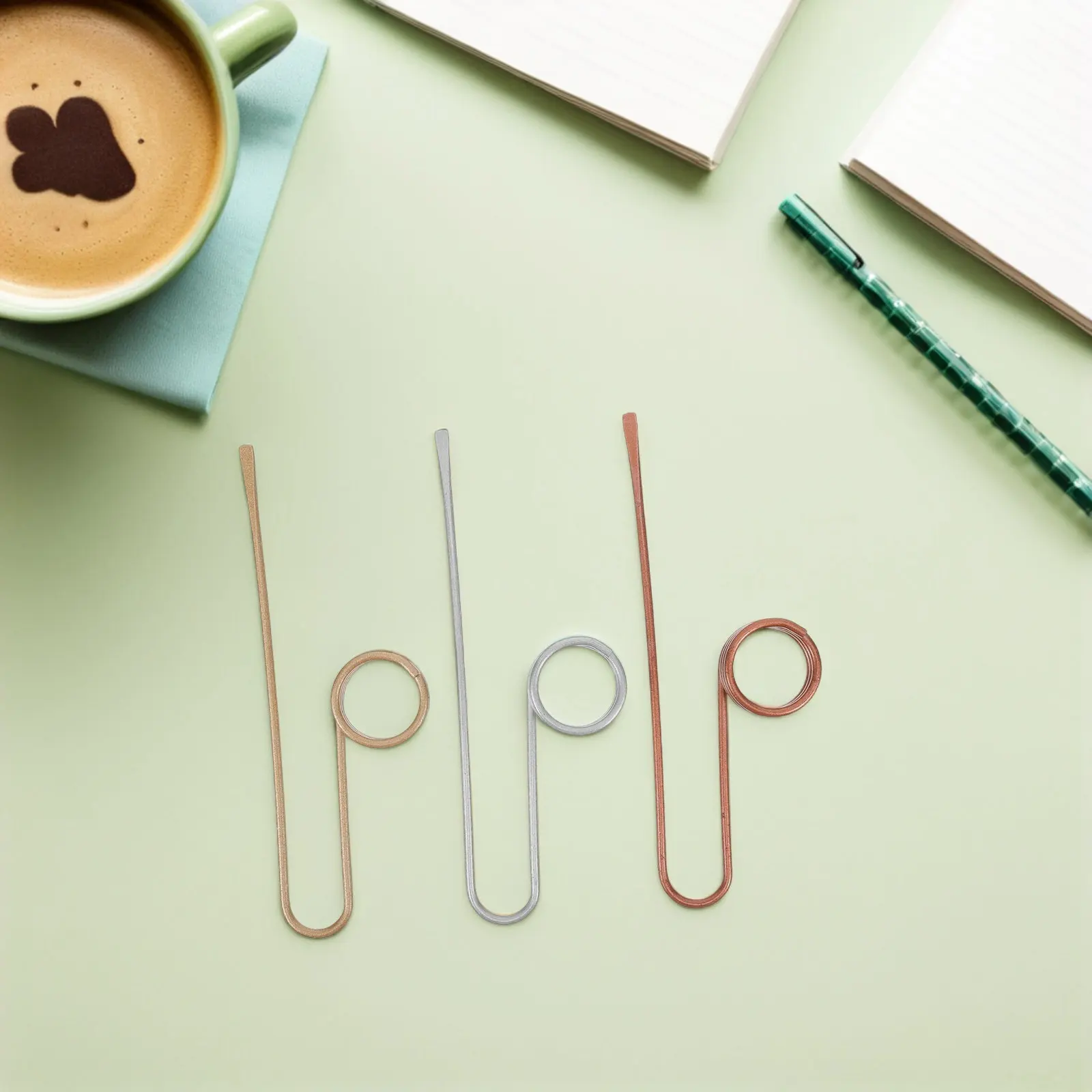 3Pcs Metal Bookmark Set Vintage Retro Book Marker Clip with Round Hole Design for Book Lovers Mini Office Paper Clips Decorative