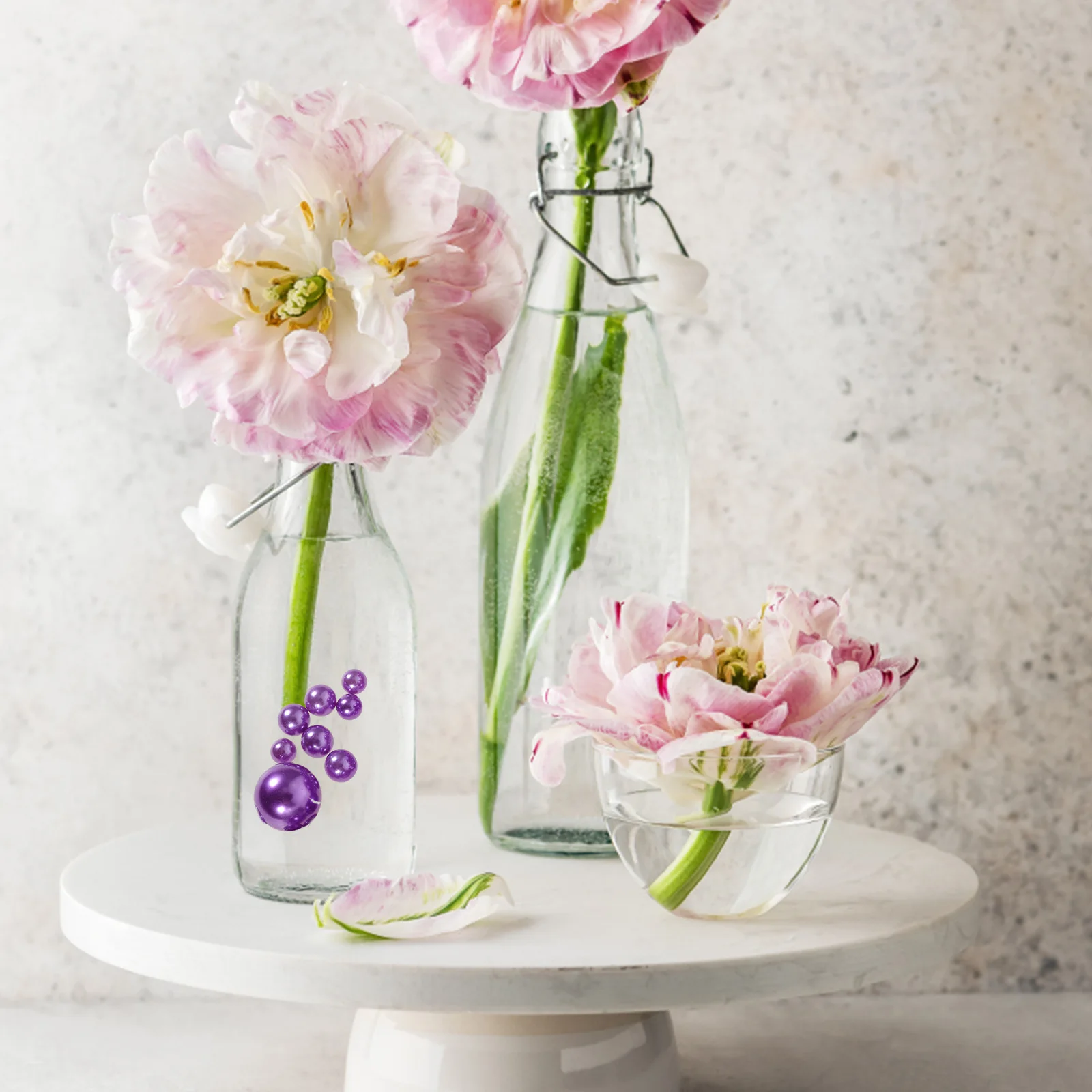 

125Pcs Faux Pearls for Vase Decor No Hole Pearl Beads Filler Home Decoration Craft Project Wedding Party Table Scatter Ornaments