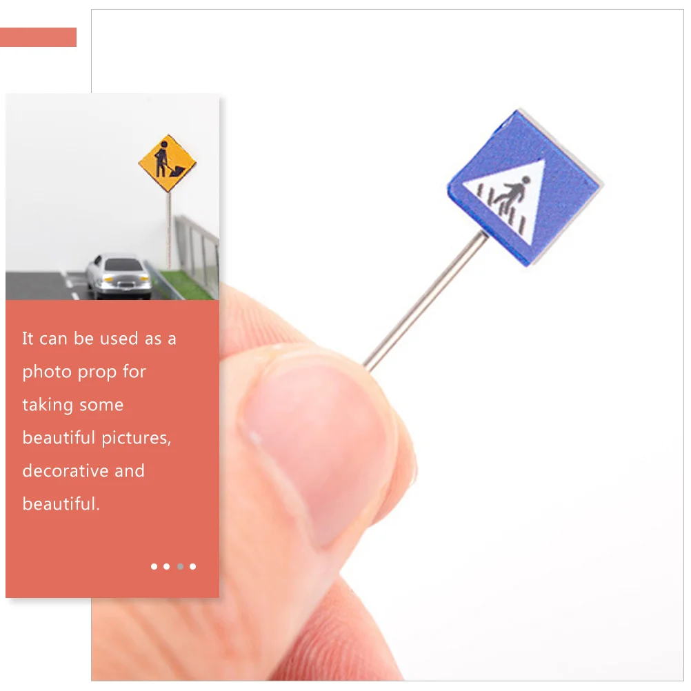 Micro Landscape Accessories ABS Traffic Signs Miniature Barrier School Teaching Aids Simulation Toy Emblems