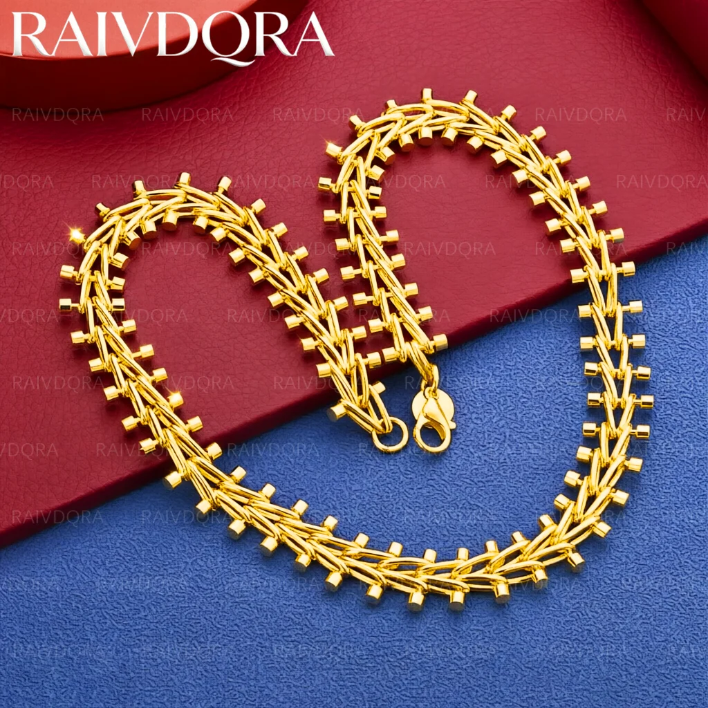 18K Gold Plated 45cm Geometric Necklace For Women Men Anniversary Gift Popular Wild Fashion Romantic Jewelry