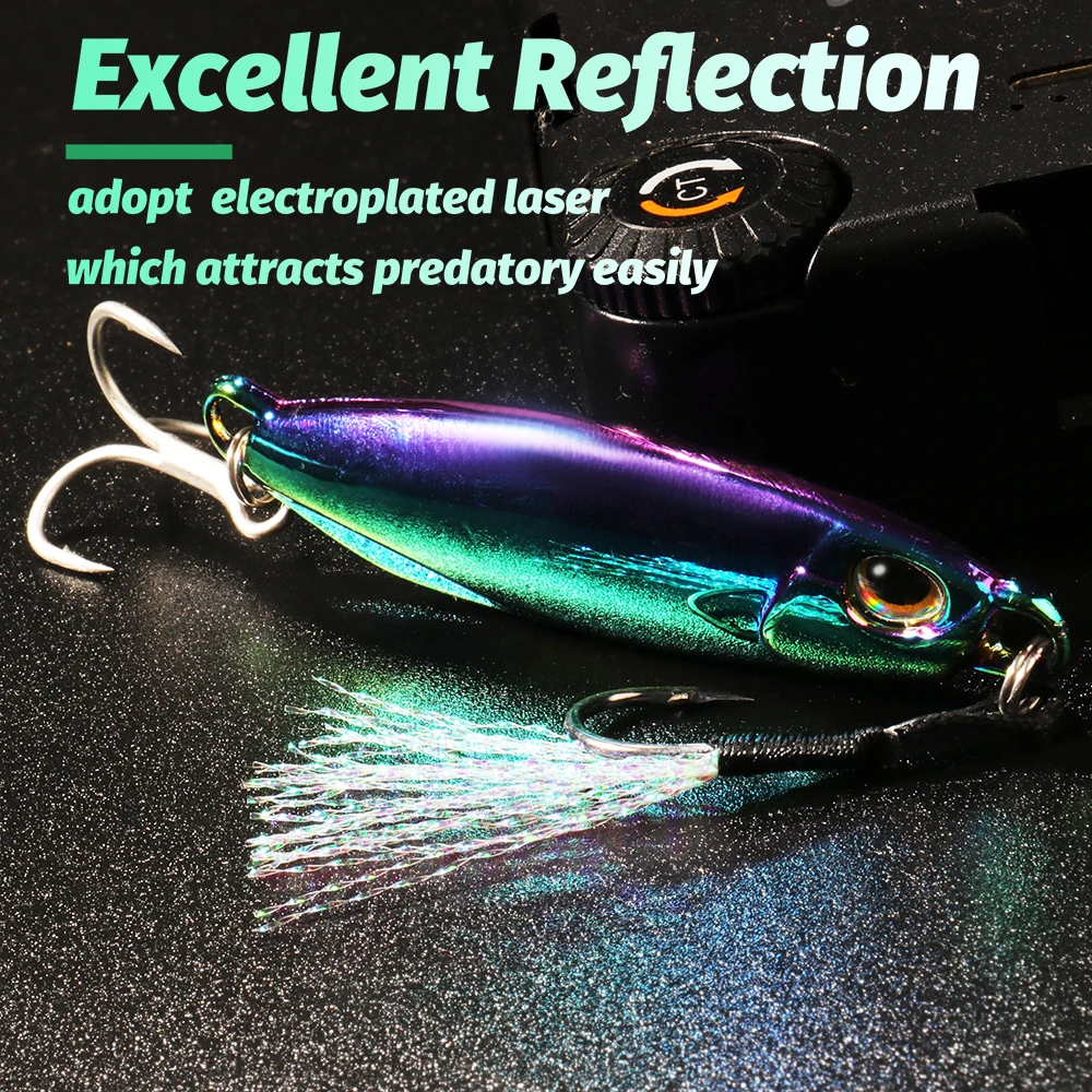 Metal Jig Fishing Lure 10g 20g 30g 40g Shore Casting Swimbait VIB Spoon Fishhook Spinner LAKE Ocean Tackle Pesca Artificial Bait