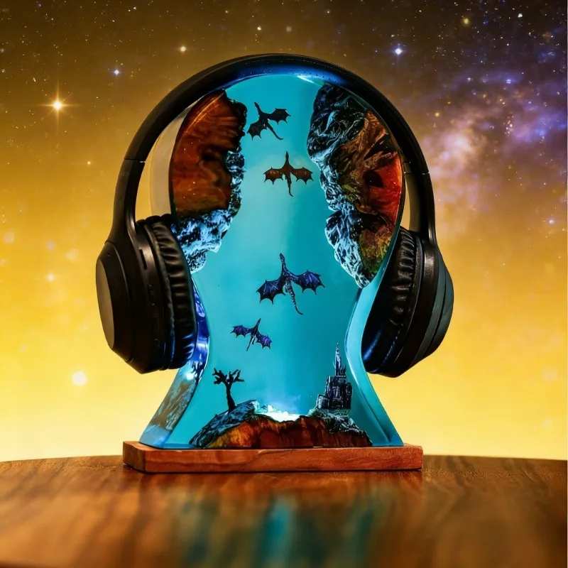 

Feilong Headphone Stand Decoration Customized Resin Transparent Gaming Earphone Stand RGB Desktop Decoration Support Casque Gift
