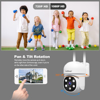 Srihome 4PCS IP PTZ Camera 1080P HD WiFi Surveillance Camera Full Color Night Vision Security Camera 3xZoom Wireless CCTV Camera