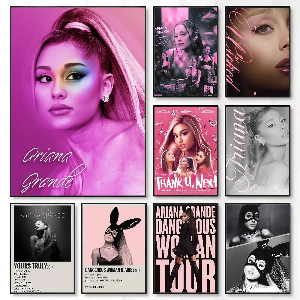 Singer A-Ariana G-Grande Poster Room Wall Art Painting Sticker For Home Decoration Bedroom Bar Picture Decor