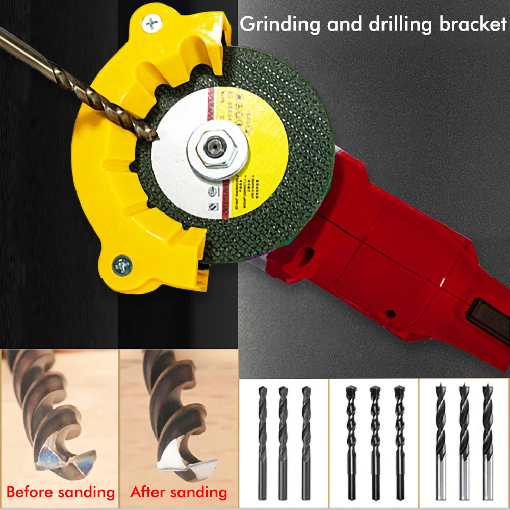 

4-12mm Portable Plastic bracket for angle grinder drill bit Milling/Twist Impact Drill Bit Sharpener, Household Grinding Tools
