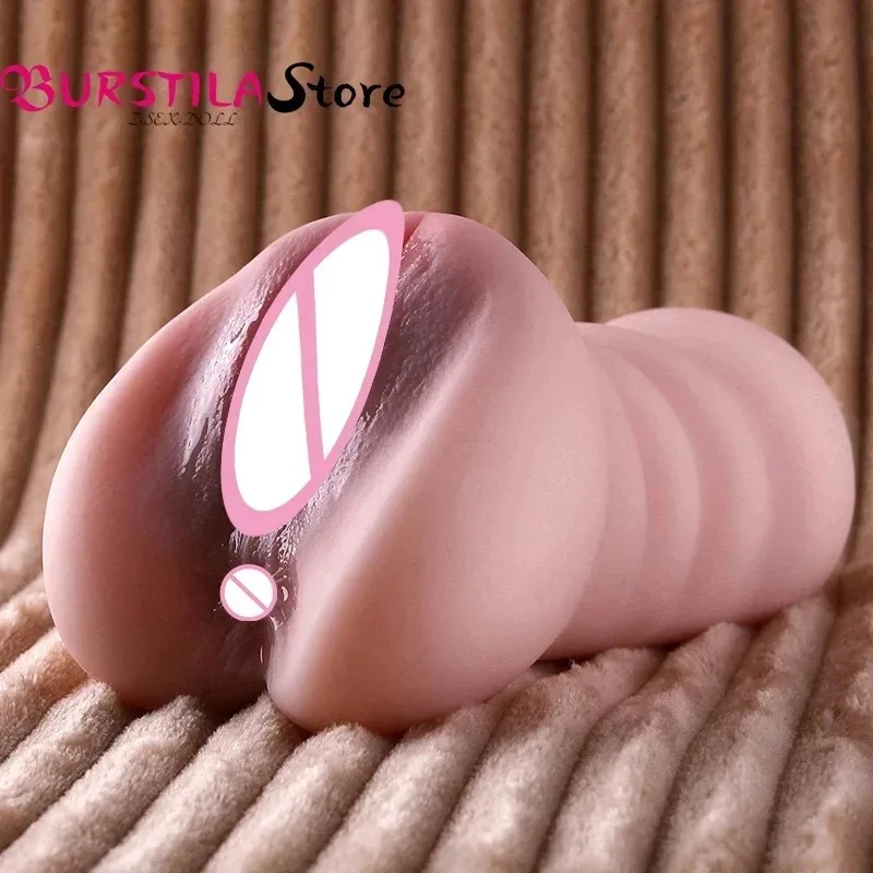 QUBANLV Sex Toy 3D 2 IN 1 Real Multfuncitional Penetration Vagina Double Anal Male Masturbation Cup Pocket Pussy Adult Sex Toys