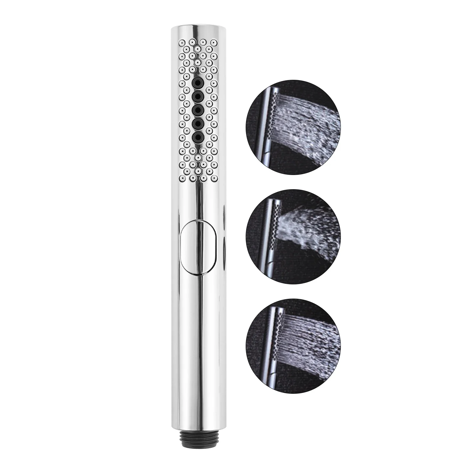 

1Pc Handheld Cylindrical Shower Head 29mm Black ABS Three Water Mode Rain/Spring/Rain+Spring Bathroom Accessories G1/2 Connector