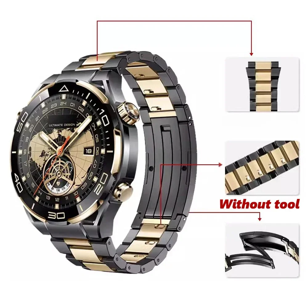 Luxury Titanium Strap Band for Huawei Watch GT2/3 Pro 22mm Universal Metal Strap for Samsung Galaxy Watch 46mm/ 3 45mm Gear S3