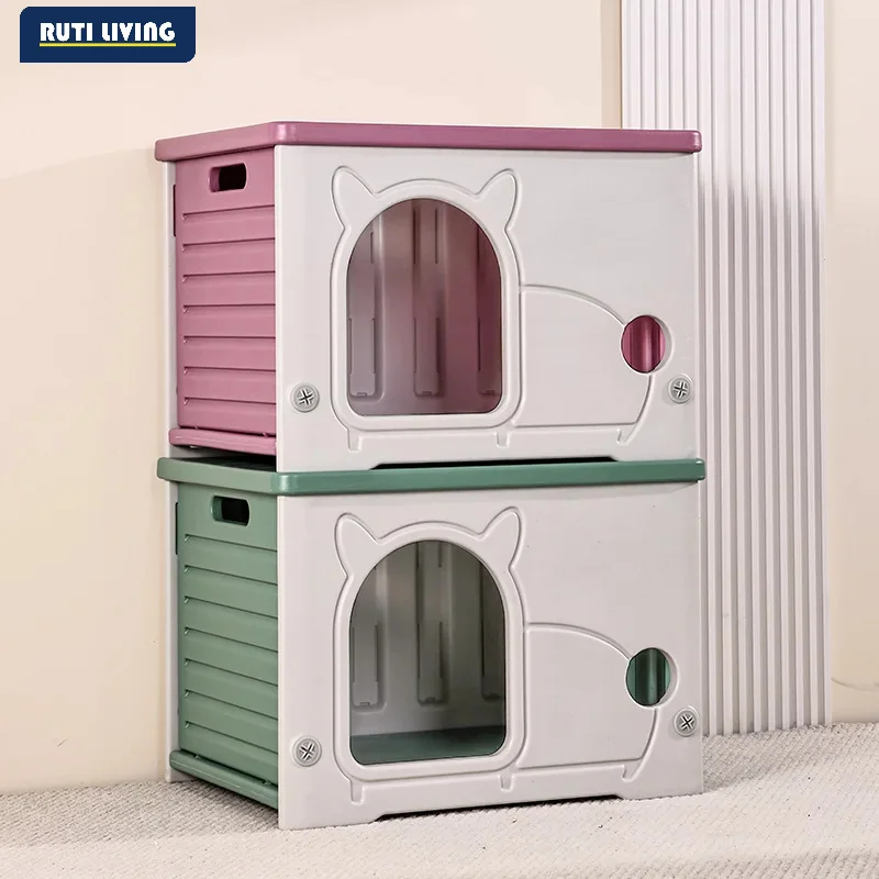 Plastic 4-Season Cat Bed Easy-to-clean Dog House Detachable Semi-enclosed Arched Cat House Windproof Outdoor Cat Shelter view 4