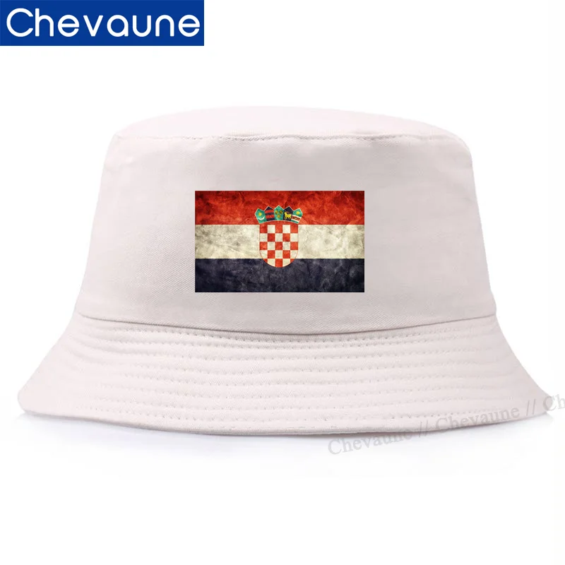 Croatia Flag National Flag Hats Hrvatska Print Bucket Hat Fisherman Hat Outdoor Sport Lovers Flat Sun Visor Fishing Hat Unisex