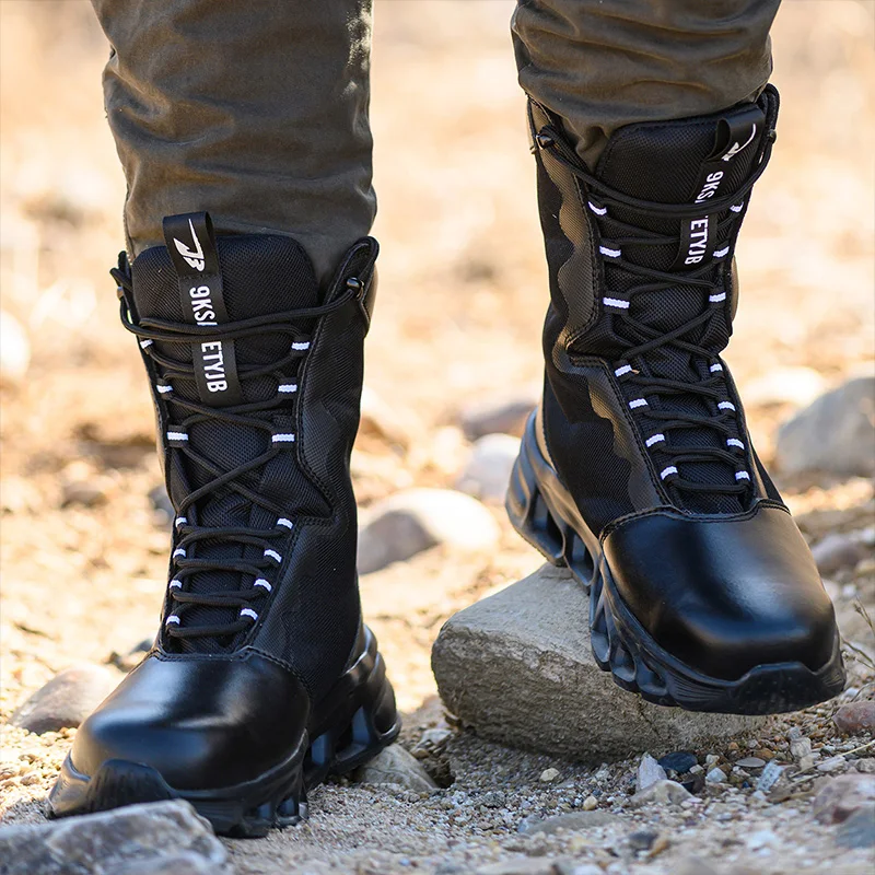 Work Hiker Boots Protection Safety Slip Resistant Anti-puncture Shoes Security Protective Steel Toe Shoes Anti-smash Men Boots