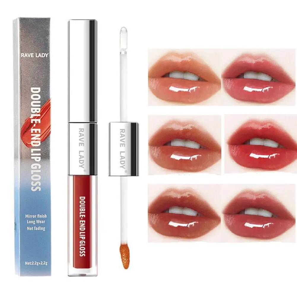 레이브 레이디 2 in 1 더블 엔드 매트 모이스처라이징 립 오일 글레이즈 글로스 글래스 쉬머 리퀴드 립스틱 글로시 미러 샤인 립 케어