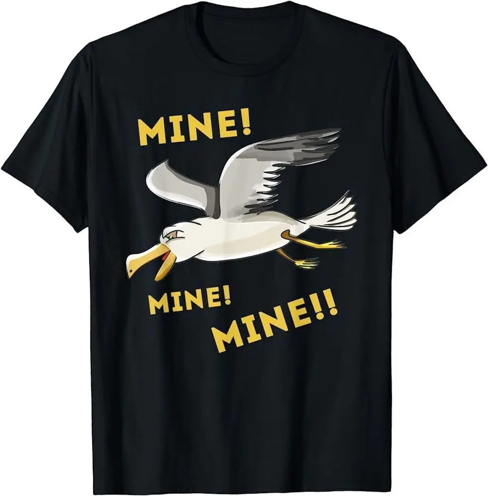 Funny Seagull Relationship Mine Mine Mine Cute Seabird T-Shirt For Man Woman Short Summer Tees Fashion Couple's Cloths