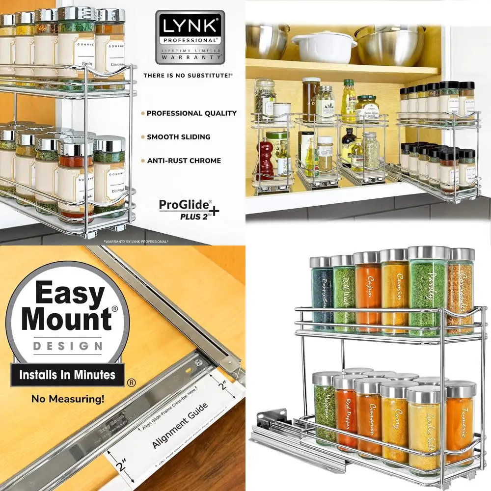 

Хромированный выдвижной 2-уровневый органайзер для специй, ширина 4,35, выдвижной ящик для кухонного шкафа